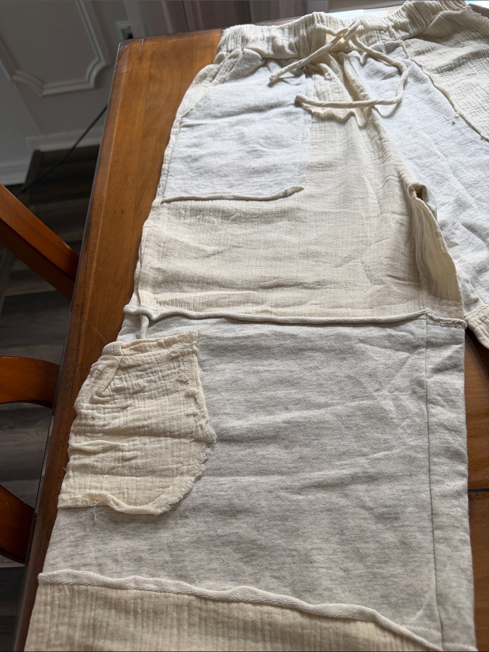 POL Neutral Patchwork Jogger Pants - Cream - Picture 7 of 12